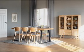 Vetrina in legno di quercia di colore naturale 130x150 cm Brooklyn - Rowico