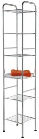 Scaffale portaoggetti a 6 ripiani H 170 cm design moderno in acciaio cromo