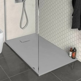 Piatto doccia filo pavimento 80x140 serie Agorà grigio effetto pietra