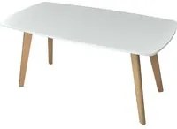 Tavolino da salotto mod. Pegaso con top bianco in mdf e piedi in legno TS08PEPL