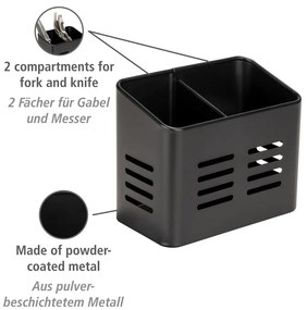 Set portaposate e portatovaglioli in metallo Black Outdoor Kitchen Baco - Wenko