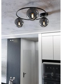 Lampada da soffitto in acciaio SOPRA 3 da interno 3xE14 Colore del corpo Nero e Grafite