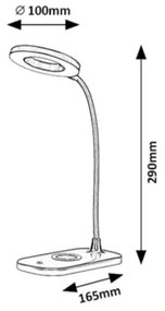 Rabalux 74014 - Lampada da tavolo LED dimmerabile con funzione Touch HARDIN LED/5W/5V bianco