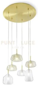 X-ray lampadario a sospensione 6 luci composizione trasparente vetr...