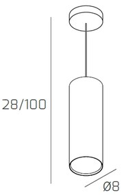 Sospensione Moderna Cilindrica Shape Metallo Sabbia 1 Luce Gx53 25Cm