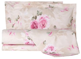 Completo Copripiumino in Percalle Precious-rose Matrimoniale