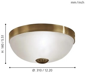 EGLO 82741 - Plafoniera IMPERIAL 2xE27/60W/230V
