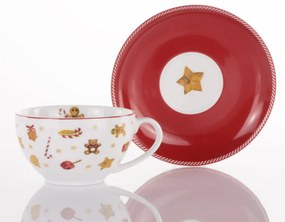 WEISSESTAL Tazza colazione con piattino Sweet Natale