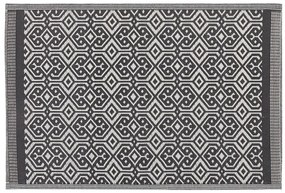 Tappeto da esterno nero con motivo geometrico 120 x 180 cm BARMER Beliani