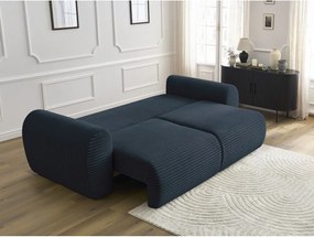 Divano in blu scuro allungabile con rivestimento in velluto a coste 257 cm Lucien – Bobochic Paris