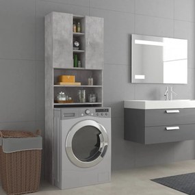 Mobile Per Lavatrice Grigio Cemento 64x25,5x190 Cm /