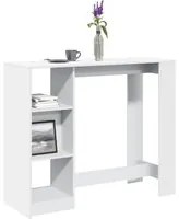 Tavolo Bar con Ripiano Bianco 124x46x103,5 cm in Truciolato 854391