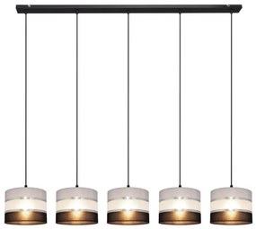 Lampadario a sospensione con filo HELEN 5xE27/15W/230V nero/grigio/argento