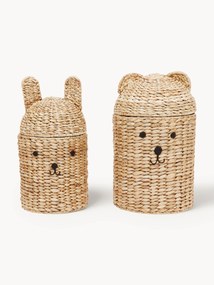 Set di 2 cestini fatti a mano con coperchi Bear & Rabbit