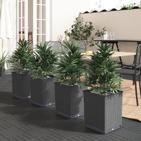 Fioriere 4 Pz Nere 30x30x37 Cm İn Polipropilene /