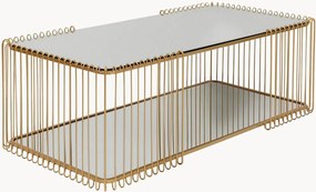 Tavolino da salotto con piano in vetro specchiato Wire