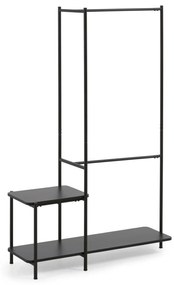 Kave Home - Stand appendiabiti Galatia con panca in melamina e metallo con finitura nera 100 x 150 cm