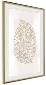 Poster  Leaf Veins  Cornice Quadri Cornice d'oro con passe-partout, Larghezza x Altezza Home decor 30x45