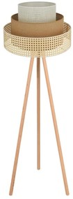 Brilagi - Lampada da terra CEDAR LUNETA 1xE27/15W/230V rattan/marrone/crema