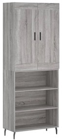 Credenza grigio sonoma 69,5x34x180 cm in legno multistrato