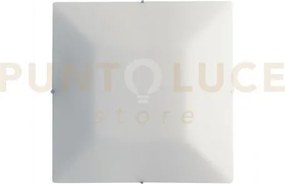 Plafoniera osiride bianca 1 luce attacco e27 30x8x30cm in vetro sat...