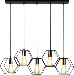 Lampada APP1133-5CP Black Gold
