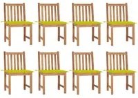 Sedie da Giardino con Cuscini 8 pz in Legno Massello di Teak cod mxl 8401