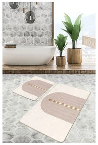 Set di tappetini per il bagno beige in velluto 2 pz 60x100 cm – Mila Home