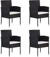 Sedie da Giardino Set 4 pz in Polyrattan Nero 313125