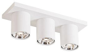 Faretto da soffitto moderno bianco 3 luci - Tubo