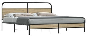 Giroletto Senza Materaso İn Metallo Rovere Fumo 183x213 Cm /
