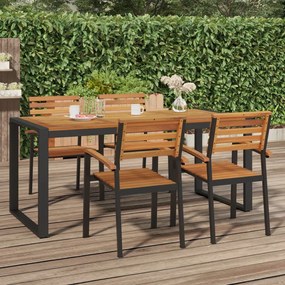 Tavolo giardino con gambe a u 180x90x75cm legno massello acacia