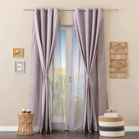 Tenda Arredo Confezionata Linea Oro Double  Colore Grigio, Dimensioni e Misure cm 140x280