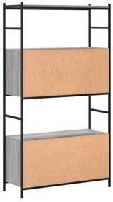 Libreria Grigio Sonoma 80x30x145,5 cm Legno Multistrato e Ferro