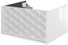 Mobile da bagno sotto lavabo SENSEA Neo Frame bianco laccato lucido L 60 x H 32 x P 48 cm 1 cassetto, lavabo non incluso