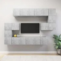 Set Porta TV 10 pz Grigio Cemento in Truciolato cod mxl 62315