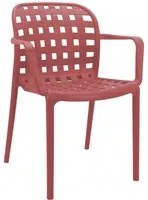 Poltrona da Giardino in Polipropilene cm 58x57,5x82,5 - JEN Colore: Rosso