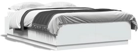Giroletto con Luci LED Bianco 140x200 cm in Legno Multistrato