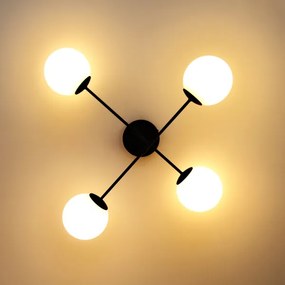 Lampadario a plafone MOON 4xE27/15W/230V nero