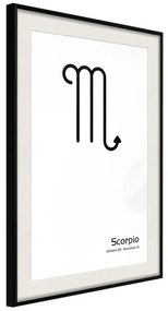 Poster  Zodiac: Scorpio II  Cornice Quadri Cornice nera con pass-partout, Larghezza x Altezza Home decor 30x45