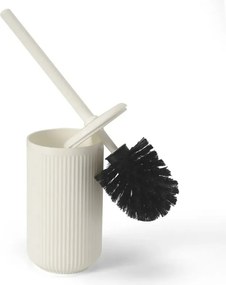 Portascopino bianco crema in plastica rigida cannettata Arizona