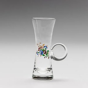 Set 6x Bicchiere da liquore con manico limpido con motivo a bouquet no 2