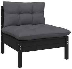Set divani da giardino 8 pz con cuscini antracite legno di pino