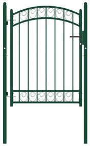 Cancello Per Recinzione Ad Arco İn Acciaio 100x125 Cm Verde /