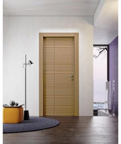 Porta pieghevole a libro asimmetrica Incanto rovere L 70 x H 210 cm destra