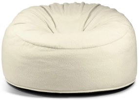 Puof a sacco color crema con rivestimento in bouclé Om 135 – SLOWDOWN