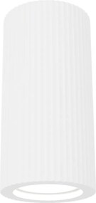 Plafoniera Cilindrica Ø70x140mm GU10 in Gesso Rigato Pitturabile