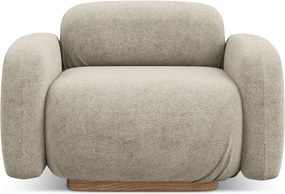 Parte divano componibile beige con rivestimento in bouclé Ailani – Makamii