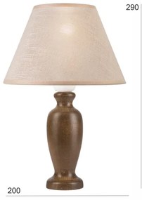 Lampada da tavolo AMFORA 1xE27/60W/230V marrone scuro/faggio