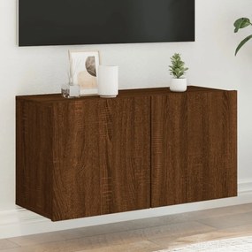 Mobile Tv A Parete Rovere Marrone 80x30x41 Cm /